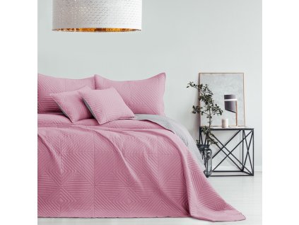 Přehoz na postel SOFTIES 220x240 cm růžová/stříbrná Mybesthome