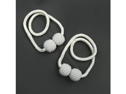 Dekorační ozdobná spona na závěsy s magnetem PEARLS, krémová, Ø 3 cm Mybesthome