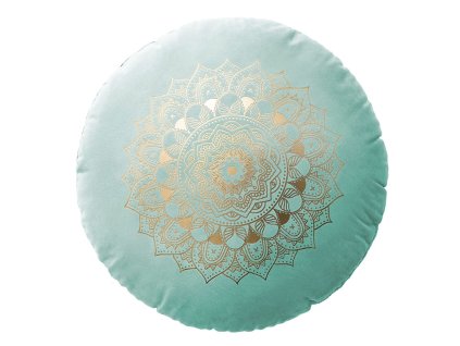 Polštář s výplní MANDALA mátová Ø 45 cm x 15 cm Mybesthome