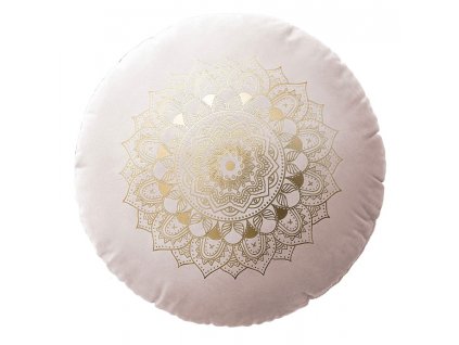 Polštář s výplní MANDALA růžová Ø 45 cm x 15 cm Mybesthome
