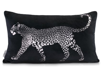 Polštář LEOPARDO černá s výplní 30x50 cm MyBestHome