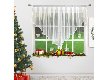 Dekorační krátká záclona se zirkony NATALE bílá 130x120 cm MyBestHome