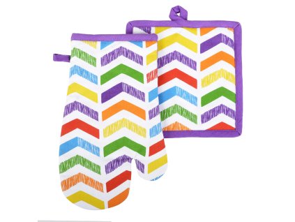Kuchyňský SET rukavice/chňapka COLORS fialová, 18x30 cm/20X20 cm ESSEX, 100% bavlna