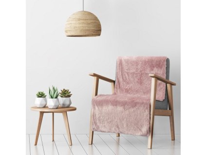 Přehoz na křeslo - mikrovláknový pléd TERCA růžová 70x160 cm Mybesthome