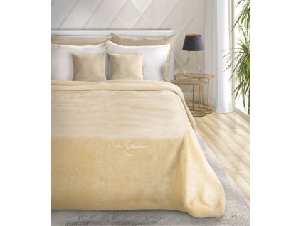Luxusní přehoz na postel PIERRE CARDIN, krémová, 220x240 cm