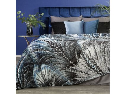 Luxusní deka z mikrovlákna EVA 13 stříbrná/modrá 150x200 cm Mybesthome