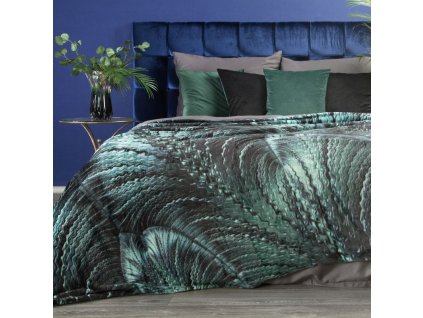 Luxusní deka z mikrovlákna EVA 15 černá/tyrkysová 150x200 cm Mybesthome
