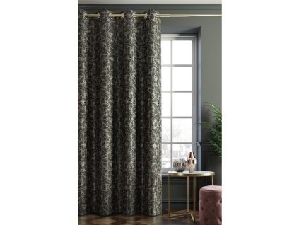 Dekorační vzorovaný závěs GINGER, černá (1 kus)140x250 cm MyBestHome