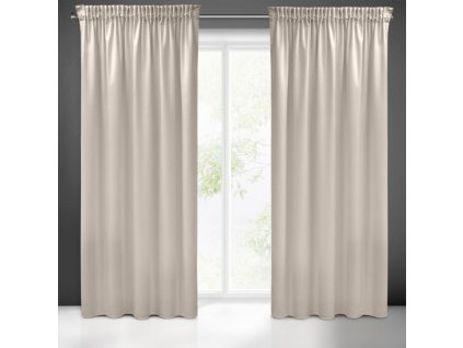 Dekorační velvet závěs s řasící páskou PIERRE CARDIN 140x270 cm (1 kus) béžová, MyBestHome