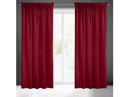Dekorační velvet závěs s řasící páskou PIERRE CARDIN 140x270 cm (1 kus) vínová, MyBestHome
