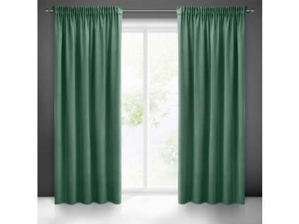 Dekorační velvet závěs s řasící páskou PIERRE CARDIN 140x270 cm (1 kus) zelená, MyBestHome