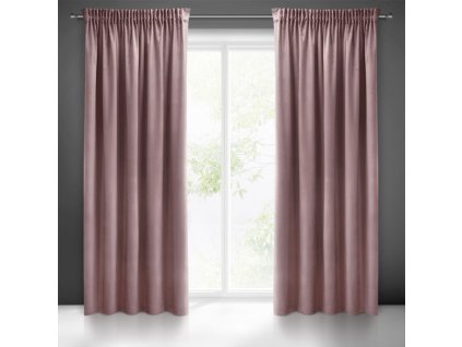 Dekorační velvet závěs s řasící páskou PIERRE CARDIN 140x270 cm (1 kus) růžová, MyBestHome