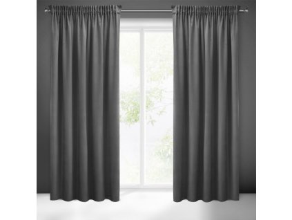 Dekorační velvet závěs s řasící páskou PIERRE CARDIN 140x270 cm (1 kus) šedá, MyBestHome