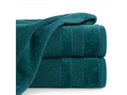 Bavlněný froté ručník s proužky LINNA 50x90 cm, tmavě tyrkysová, 500 gr Mybesthome