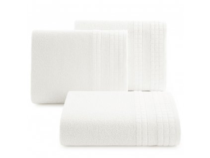 Bavlněný froté ručník s proužky CUBANA 50x90 cm, bílá, 500 gr Mybesthome