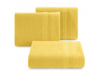 Bavlněný froté ručník s proužky CUBANA 50x90 cm, mustard/hořčicová, 500 gr Mybesthome