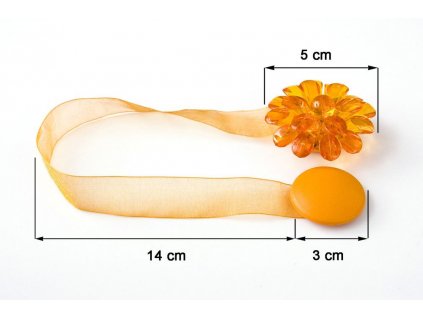 Dekorační ozdobná spona na závěsy s magnetem MONICA, pomerančová, Ø 5 cm Mybesthome cena za 2 ks v balení