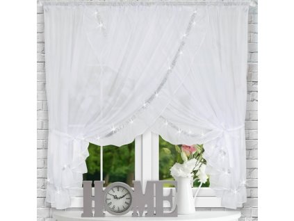 Dekorační krátká záclona se zirkony JANINA bílá 400x160 cm MyBestHome