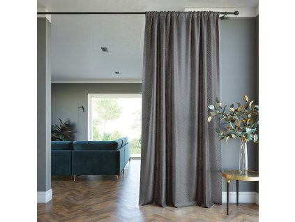 Dekorační závěs zatemňující s řasící páskou CRETA - BLACKOUT 140x250 cm (1 kus) šedá MyBestHome