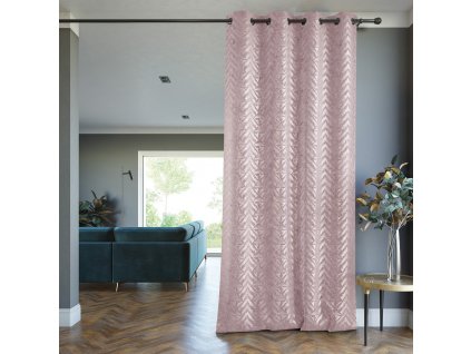 Dekorační závěs zatemňující s kroužky RHODOS - BLACKOUT 140x250 cm (1 kus) růžová MyBestHome