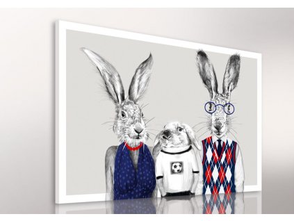 Obraz na plátně HIPSTER RABBIT FAMILY C různé rozměry Ludesign