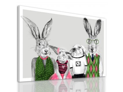 Obraz na plátně HIPSTER RABBIT FAMILY E různé rozměry Ludesign