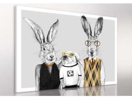 Obraz na plátně HIPSTER RABBIT FAMILY G různé rozměry Ludesign