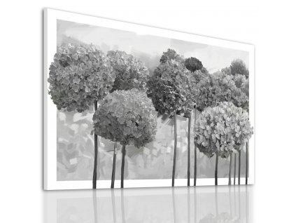 Obraz na plátně HORTENZIE šedé květy A různé rozměry Ludesign