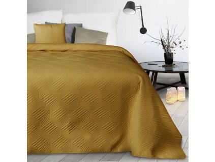 Přehoz na postel ULRIKA 220x240 cm mustard/hořčicová Mybesthome