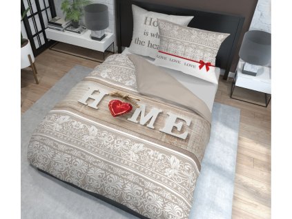 Povlečení HOME LOVE 100% saténová bavlna 1x 200x220 cm, 2x povlak 70x80 cm francouzské povlečení MyBestHome