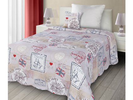 Přehoz na postel TRAVEL 170x210 cm modrá Mybesthome