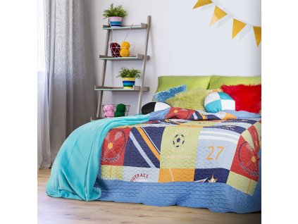 Přehoz na postel SPORTS 170x210 cm modrá Mybesthome