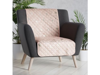 Přehoz na křeslo - sedačku ADRIA růžová se vzorovaným potiskem 70x160 cm Mybesthome