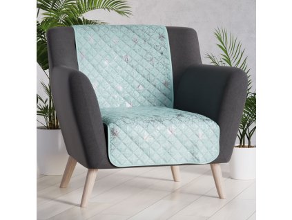 Přehoz na křeslo - sedačku ADRIA mátová se vzorovaným potiskem 70x160 cm Mybesthome