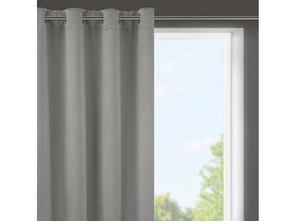 Dekorační krátký závěs "BLACKOUT" zatemňující LOGOS (1 kus) 140x175 cm, stříbrná, MyBestHome