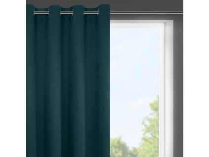 Dekorační krátký závěs "BLACKOUT" zatemňující LOGOS (1 kus) 140x175 cm, petrolejová, MyBestHome