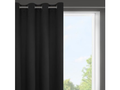 Dekorační krátký závěs "BLACKOUT" zatemňující LOGOS (1 kus) 140x175 cm, černá, MyBestHome