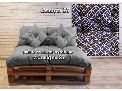Paletové prošívané sezení vzorované - design 27 - sedák 120x80 cm, opěrka 120x40 cm, 2x polštáře 30x30 cm, Mybesthome
