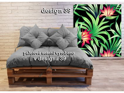 Paletové prošívané sezení vzorované - design 39 - sedák 120x80 cm, opěrka 120x40 cm, 2x polštáře 30x30 cm, Mybesthome