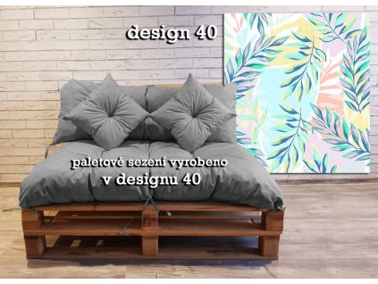 Paletové prošívané sezení vzorované - design 40 - sedák 120x80 cm, opěrka 120x40 cm, 2x polštáře 30x30 cm, Mybesthome