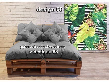 Paletové prošívané sezení vzorované - design 68 - sedák 120x80 cm, opěrka 120x40 cm, 2x polštáře 30x30 cm, Mybesthome