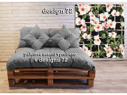 Paletové prošívané sezení vzorované - design 72 - sedák 120x80 cm, opěrka 120x40 cm, 2x polštáře 30x30 cm, Mybesthome
