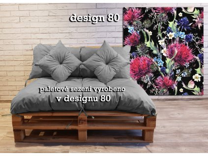 Paletové prošívané sezení vzorované - design 80 - sedák 120x80 cm, opěrka 120x40 cm, 2x polštáře 30x30 cm, Mybesthome