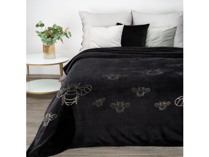 Deka z mikrovlákna BUMBLE černá 150x200 cm Mybesthome