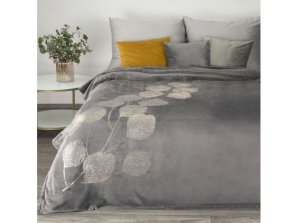 Deka z mikrovlákna GINKO II. šedá 150x200 cm Mybesthome