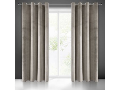 Dekorační velvet závěs s kruhy PIERRE CARDIN 140x250 cm (1 kus) béžová, MyBestHome
