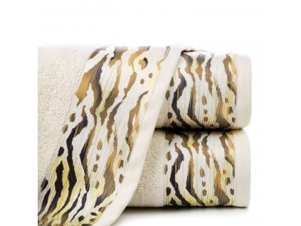 Bavlněný froté ručník s bordurou CECIL 50x90 cm, béžová, 500 gr Eva Minge