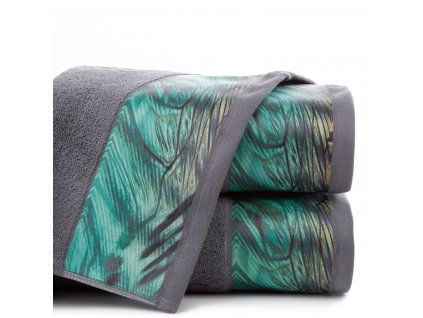 Bavlněný froté ručník s bordurou COLLIN 50x90 cm, šedá, 500 gr Eva Minge