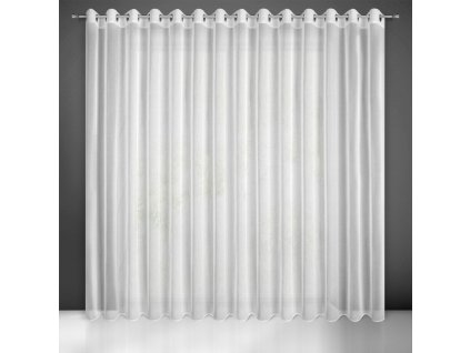Dekorační dlouhá záclona s jemnou strukturou s kroužky SUZIE bílá 300x250 cm (cena za 1 kus) MyBestHome