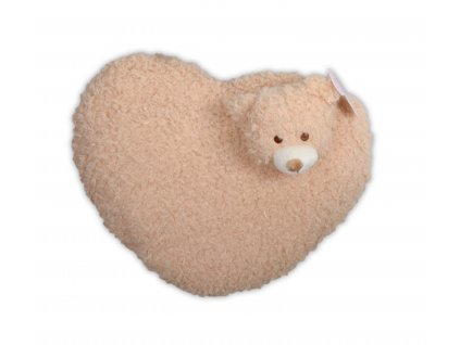 Polštářek tvarovaný HEART - MEDVÍDEK mikrovlákno 35 cm, Essex